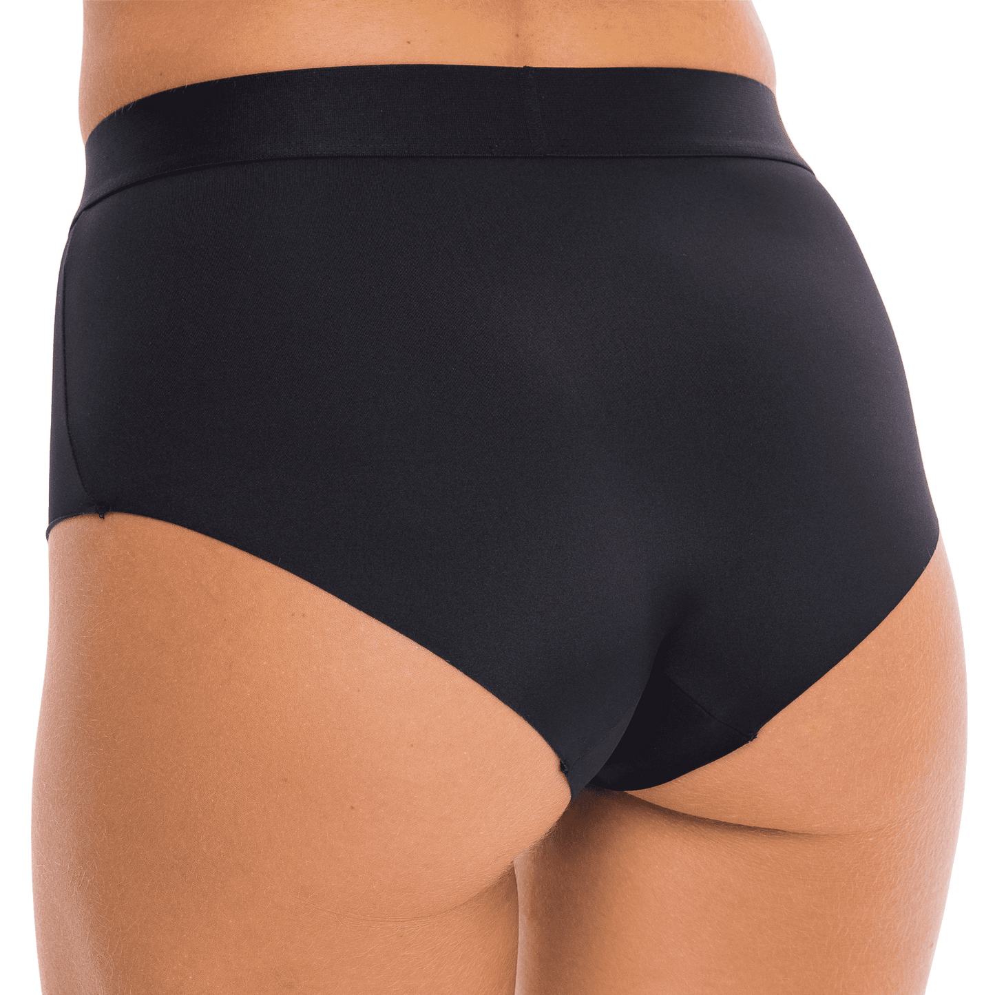 Kvinde i Comfy performance high waist hipster ghost black plunge bralette backside