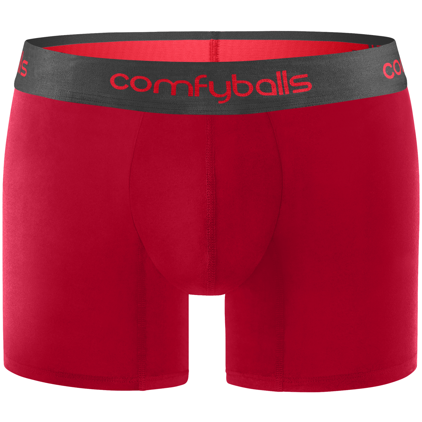 Long COTTON Red Charcoal Comfyballs boxers front