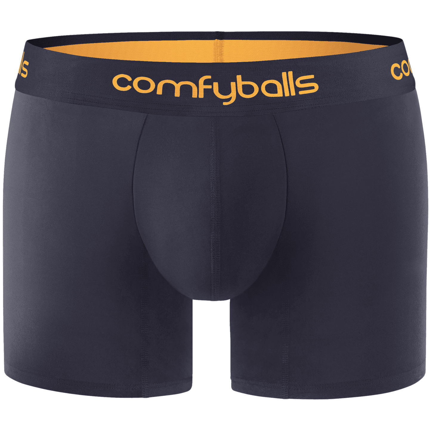 Products Long COTTON Charcoal Flame Orange Comfyballs boxer front view