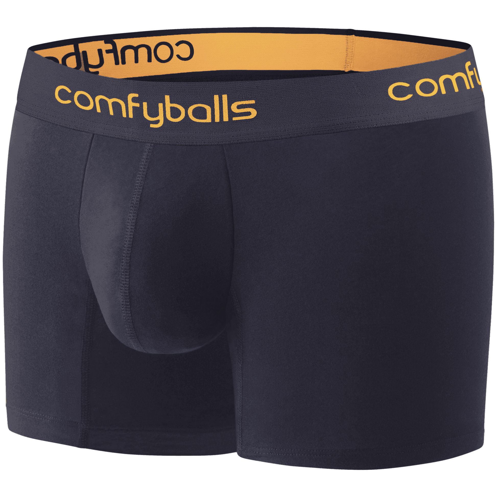 Products Long COTTON Charcoal Flame Orange Comfyballs boxer side view